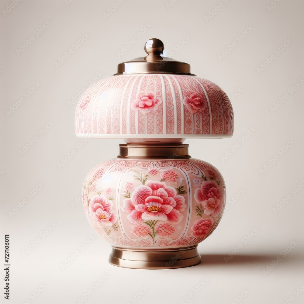 antique pink lamp on the table antique pink lamp on the table
