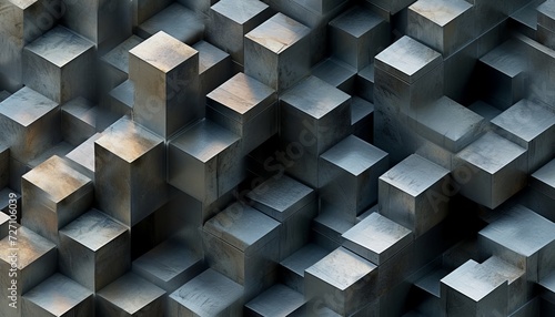 Mesmerizing Interplay  Geometric Blocks in an Abstract Composition