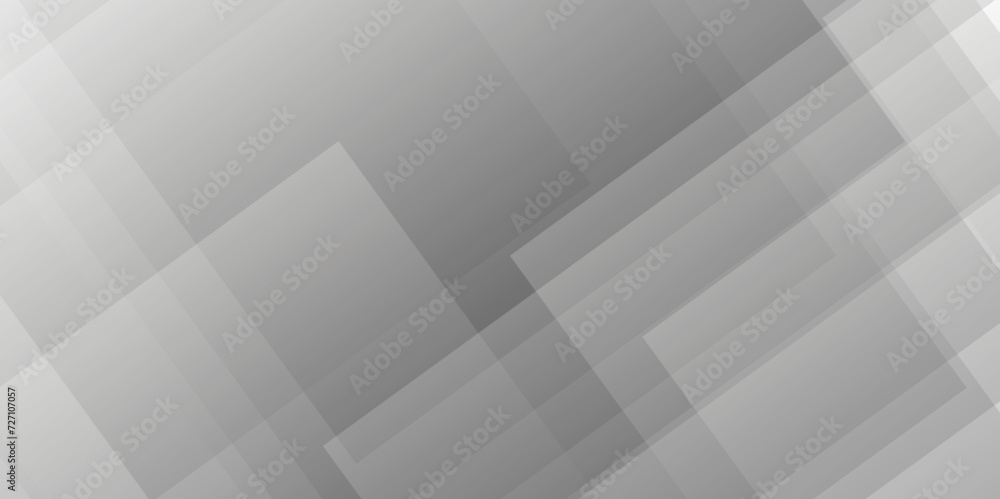 Fototapeta premium Abstract white and gray background design with layers of textured white transparent material in triangle and squares shapes. White color technology concept geometric line vector background.