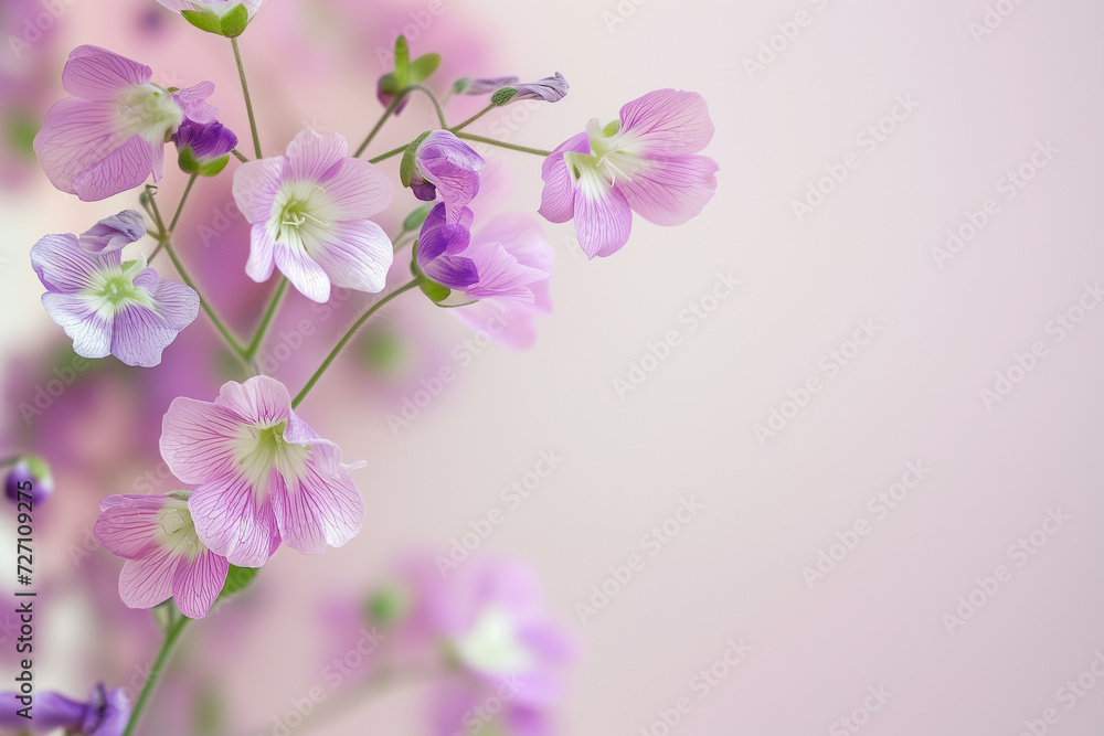 Captivating scene of beautiful purple flowers on blur background