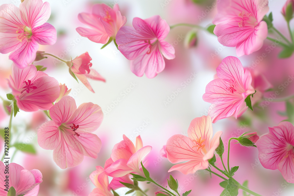 Captivating scene of beautiful flowers on blur background for use as background or backdrop, spring theme
