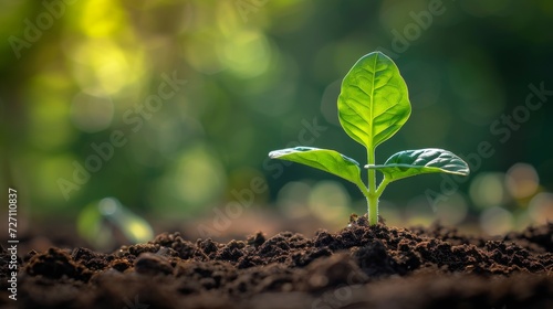  a young plant sprouting from the ground 