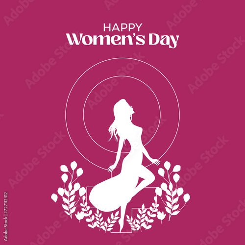 International Women's Day Illustration in Flat Style Sambal White Decoration 