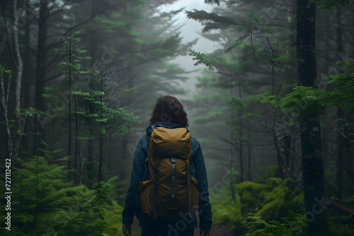 Solitary Forest Wanderer - Solo Traveler Amidst Nature's Canopy