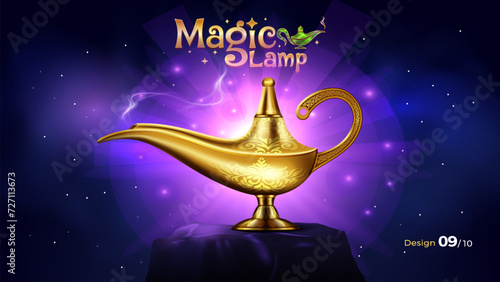 Fantasy Magic Lamp Elegant Vector Illustration-Tailored for Crafting Dreamy and Magical Concepts for Game design
