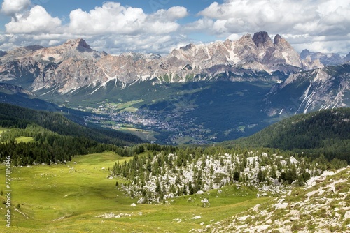 Cortina d Ampezzo and Dolomites mountains, Italy photo