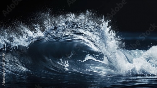 Ocean wave isolated on black background © cherezoff