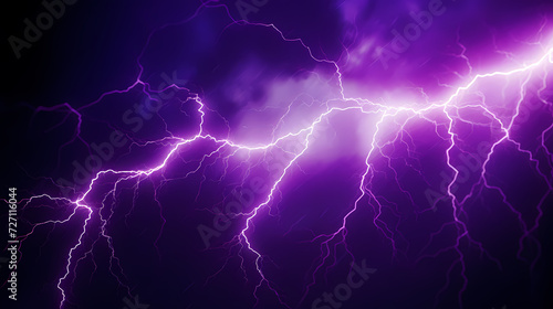 Roaring thunderstorm  shocking lightning shines in the dark sky