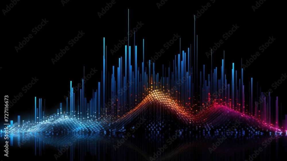 Visualization of digital analytics data, financial graph - obrazy, fototapety, plakaty 