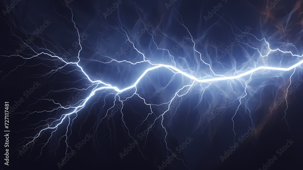 Roaring thunderstorm, shocking lightning shines in the dark sky Roaring thunderstorm, shocking lightning shines in the dark sky
