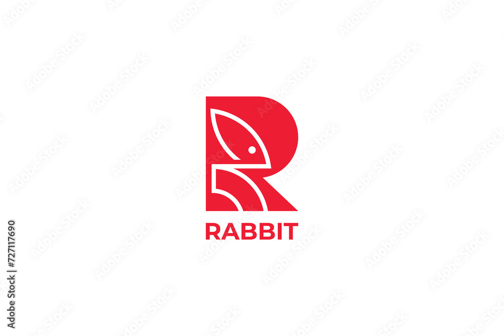 R latter rabbit minimal logo R latter rabbit minimal logo