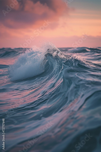 A picture of a small lonely wave in the middle of the sea.