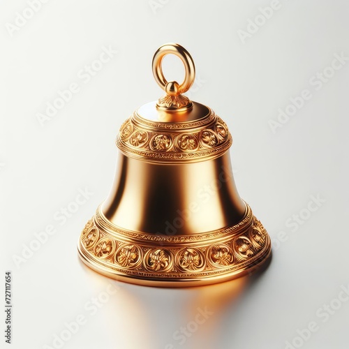 golden bell on white background
