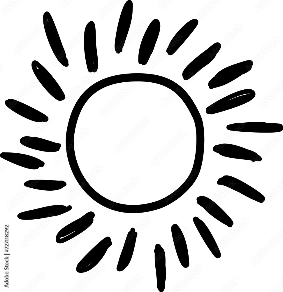 Set of hand drawn sun icons. Doodle style Set of hand drawn sun icons. Doodle style