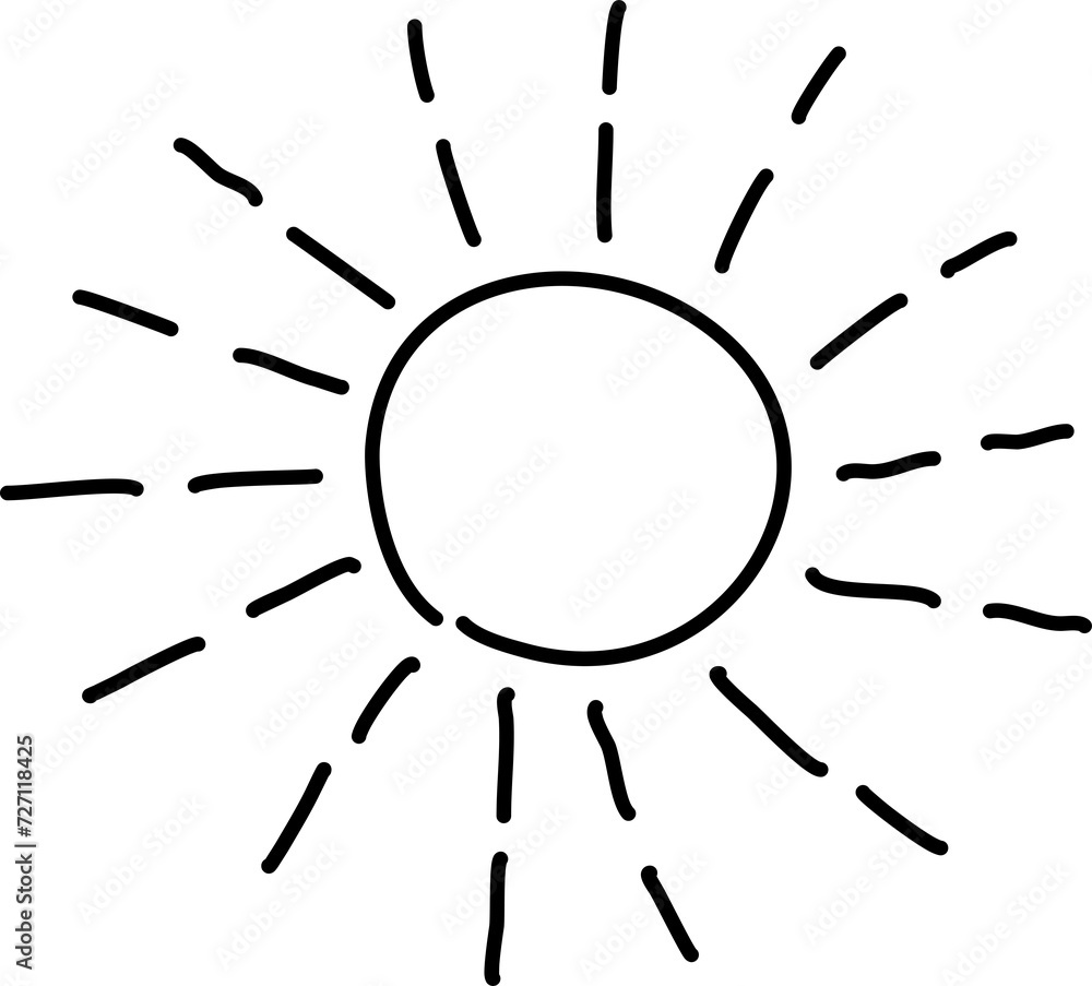 Set of hand drawn sun icons. Doodle style Set of hand drawn sun icons. Doodle style