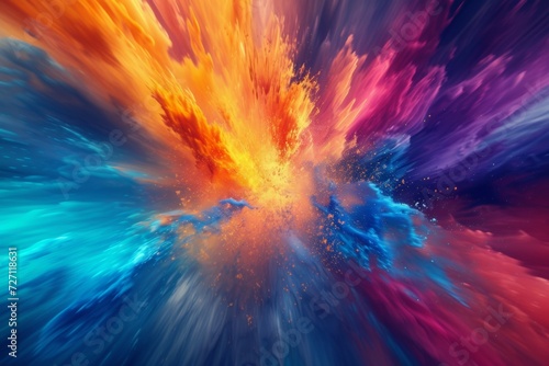 Explosion of colored powder on black background