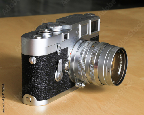 A vintage German Leica M3 rangefinder camera from 1950's. photo