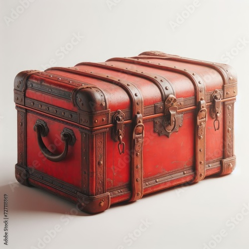 old red wooden chest