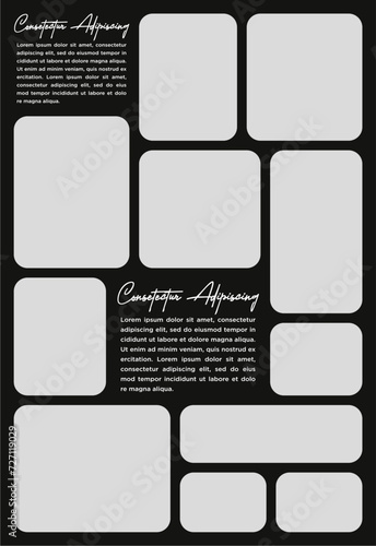 Pictures or photos frame collage abstract photo frames and digital photo wall template
