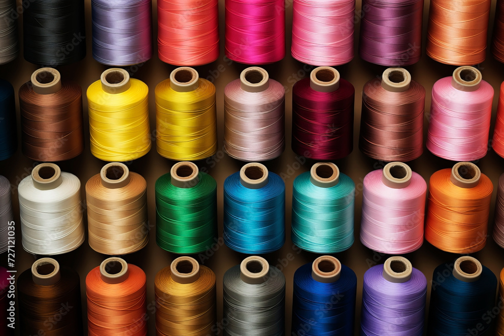 Multi-colored balls of thread. Generative AI Multi-colored balls of thread. Generative AI