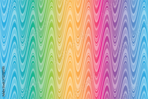 Vector seamless wavy rainbow striped pattern with waves