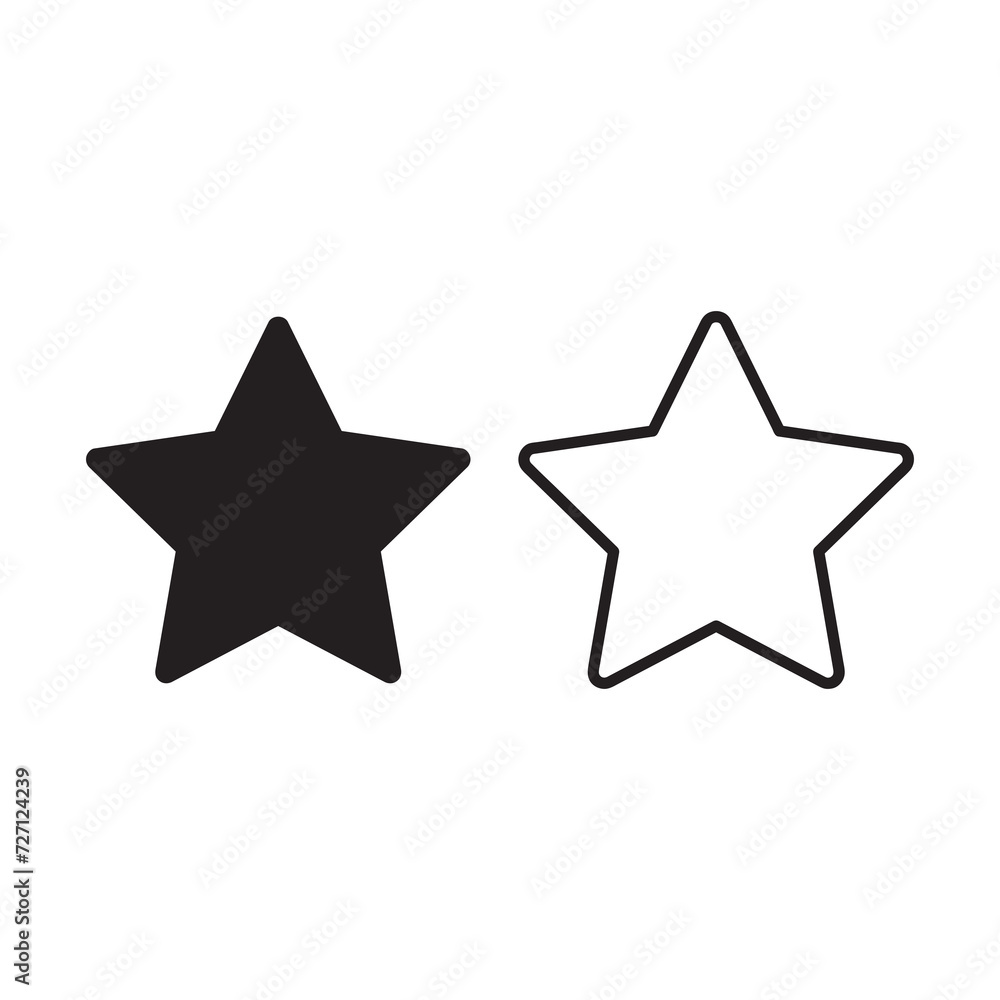 Fototapeta premium Star Icon vector. Rating symbol for site and app flat illustration on white background..eps