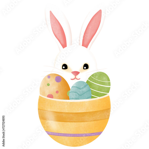 easter bunny with eggs