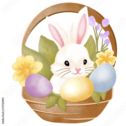 easter bunny with easter eggs