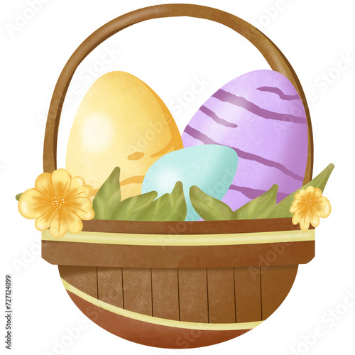 easter eggs in a basket