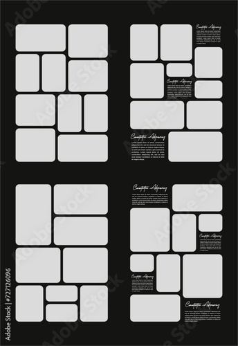 Pictures or photos frame collage abstract photo frames and digital photo wall template
