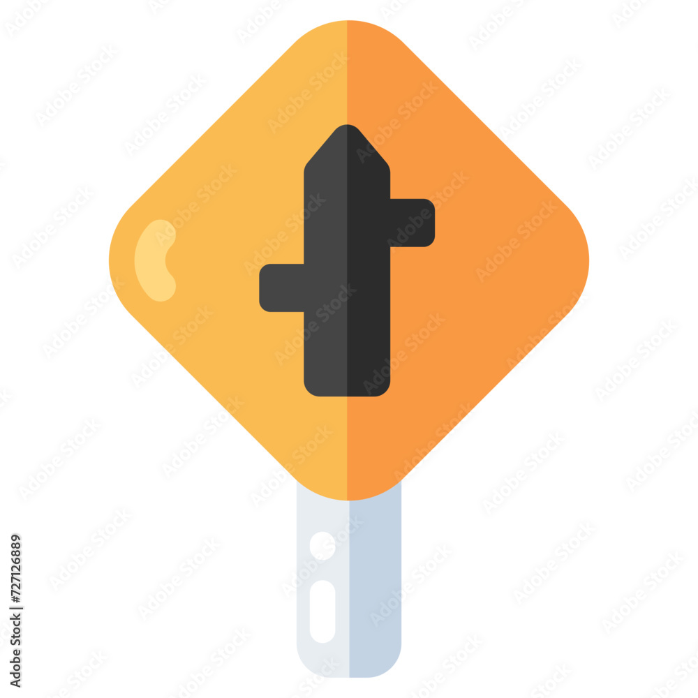 Obraz premium A colored design icon of road sign direction board