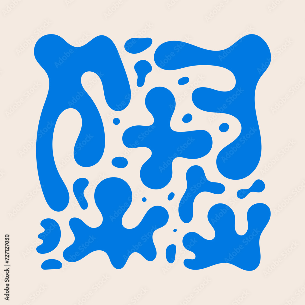 Set of abstract organic shapes. Cute naive modern vector flat illustration. Matisse inspired summer art. Bohemian poster with wavy and liquid shapes Set of abstract organic shapes. Cute naive modern vector flat illustration. Matisse inspired summer art. Bohemian poster with wavy and liquid shapes
