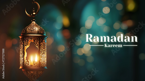 Wallpaper Mural Hanging Ornamental Arabic lantern glowing at night invitation for Muslim holy month Ramadan Kareem Torontodigital.ca