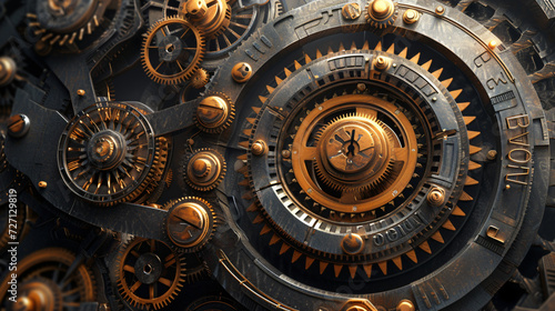 A mesmerizing and intricate 3D rendering of an abstract clockwork, showcasing the perfect fusion of creativity and technology. Dive into a world of mechanical elegance with this visually stu