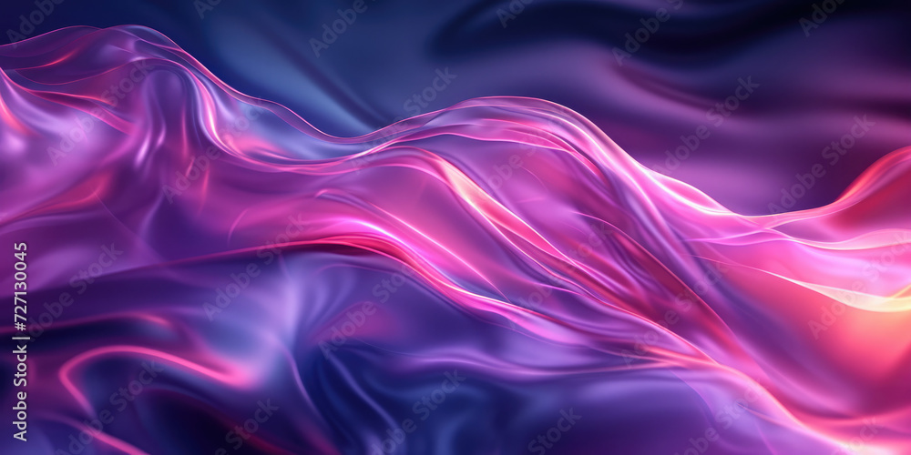 Fototapeta premium Abstract background in Orchid Funk color, Abstract purple background silk wave, splash, futuristic energy concept.