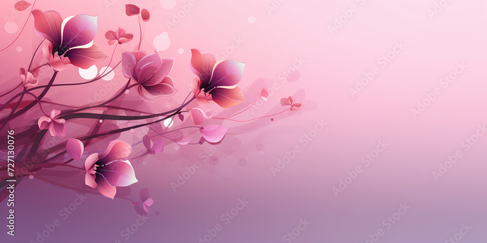 Fototapeta premium Beautiful wallpaper depicting a purple orchid, trend color of the season 2024 - Orchid Funk color. Banner. Copy sapce for text