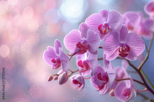 Beautiful wallpaper depicting a purple orchid  trend color of the season 2024 - Orchid Funk color.