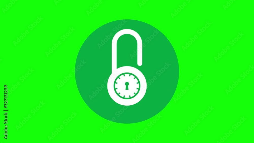 Lock animation perfect for data protection and website security on green screen background Lock animation perfect for data protection and website security on green screen background