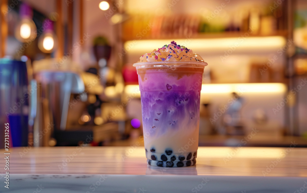 Drinking milk tea drinks in summer, summer vacation entertainment, fresh drinks background advertisement Drinking milk tea drinks in summer, summer vacation entertainment, fresh drinks background advertisement