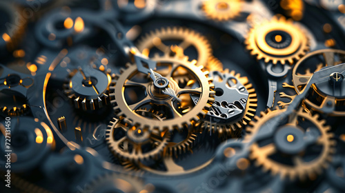 A mesmerizing and captivating 3D rendered image of an abstract clockwork, showcasing intricate details and stunning craftsmanship. This artistic masterpiece will undoubtedly add a touch of s
