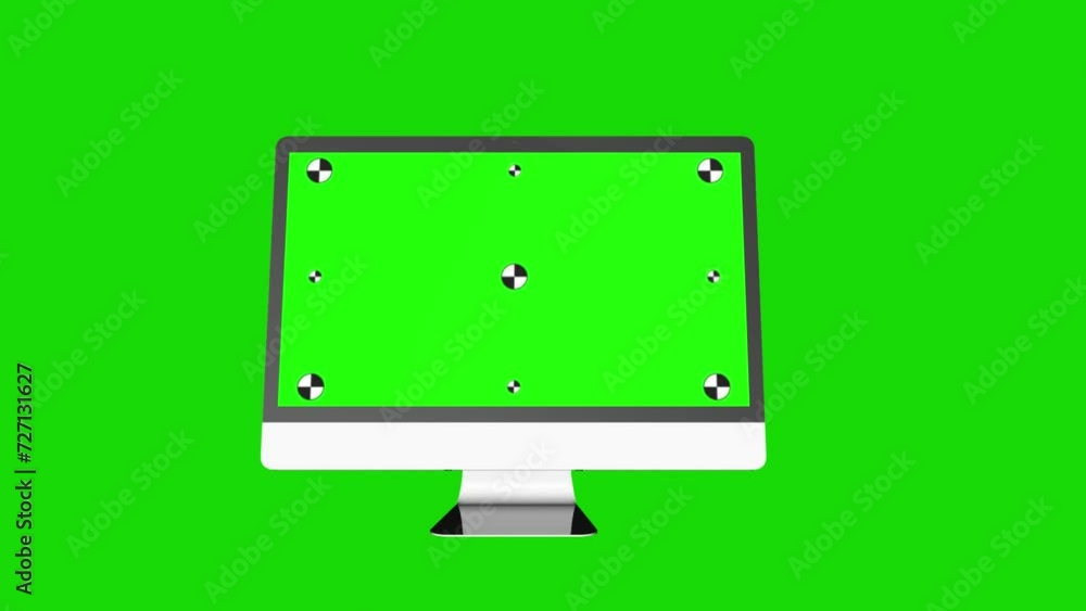 Computer Screen Monitor Animated Animated Screen Mockup: Computer Monitor Isolated on Green Screen ...