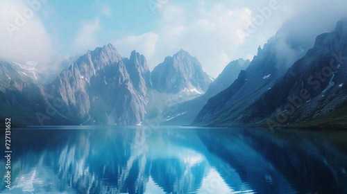 Mountains Surrounded by Water