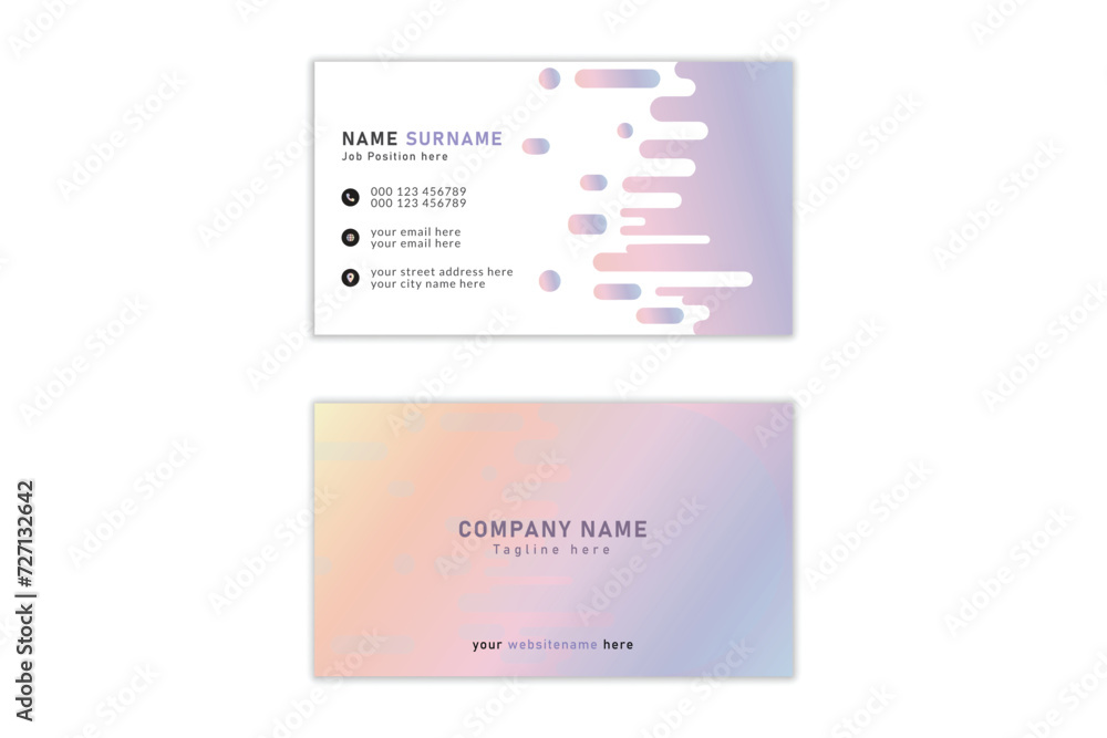 Business card template design with a modern abstract background.
