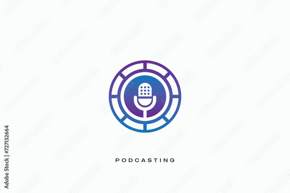 Music Podcast Streaming Vector Logo Music Podcast Streaming Vector Logo