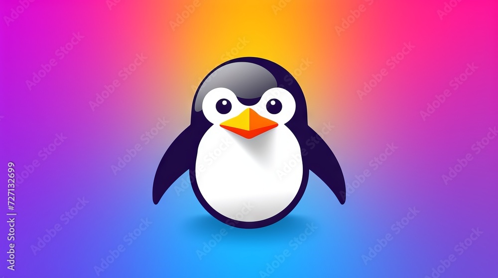 Naklejka premium Creative Penguin Logo on vibrant Background