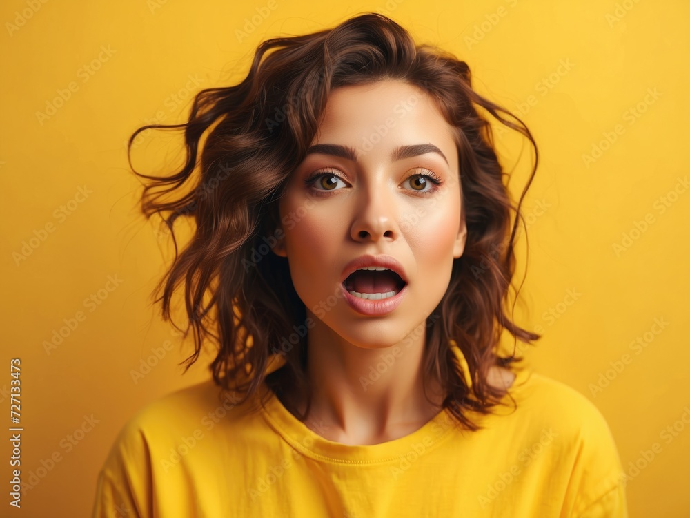 Golden Yellow Amazement: Adult Woman's Response Golden Yellow Amazement: Adult Woman's Response