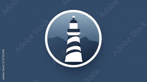 Lighthouse Icon in Circle