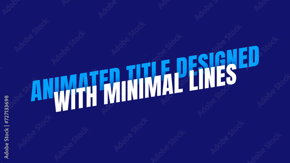 Simple Line Title Animated Title Designed with Minimal Lines Stock Template | Adobe Stock