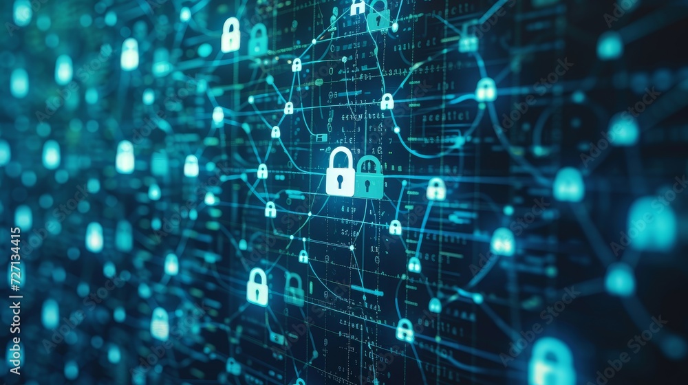 Secure Networking: Social Media Security Amid Lock Symbol