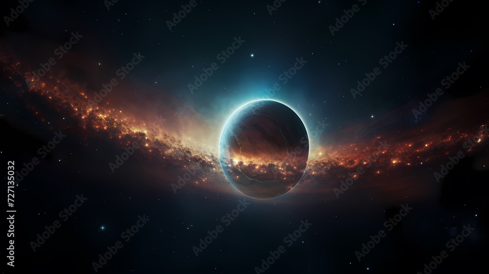Fototapeta premium Cosmic illustration showing vibrant cosmic background